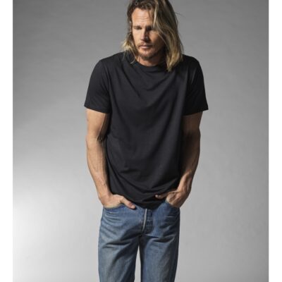 RESTERÃDS bambus T-shirt i navy med rund hals til herre